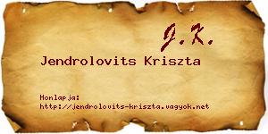 Jendrolovits Kriszta névjegykártya